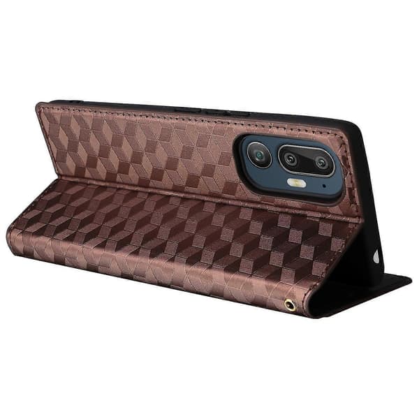 Telefonskal för HTC U24 Pro 5G Läderfodral Brown HTC U24 Pro 5G