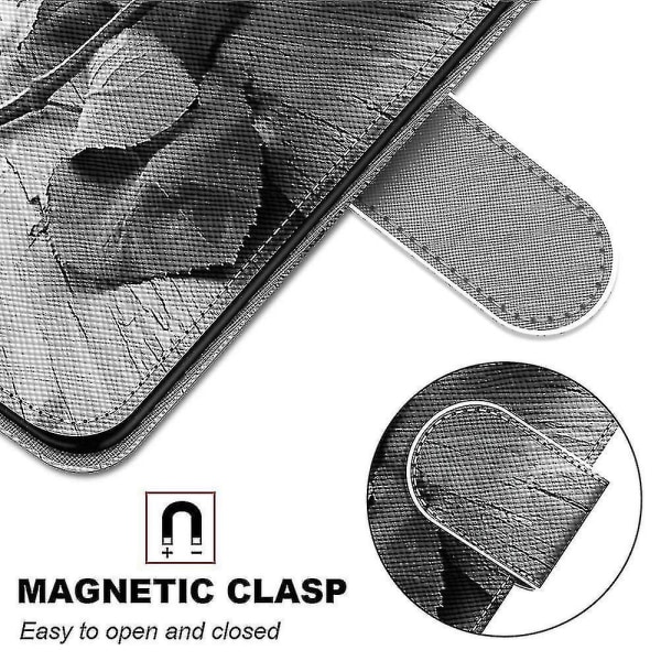 Case för Motorola Moto E6 Plus Creative Pattern Tui Magnetic Card Holder Plånbok - Kattunge