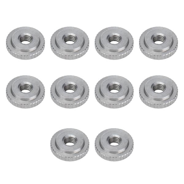 【NX】Rillet tommelmutter 304 rustfritt stål Rillet flat hode gjennomgående hull Håndstrammende mutter M4