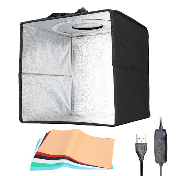 Fotostudie foldbar bærbar skydeteltboks med 6 farver baggrunde LED-lamper