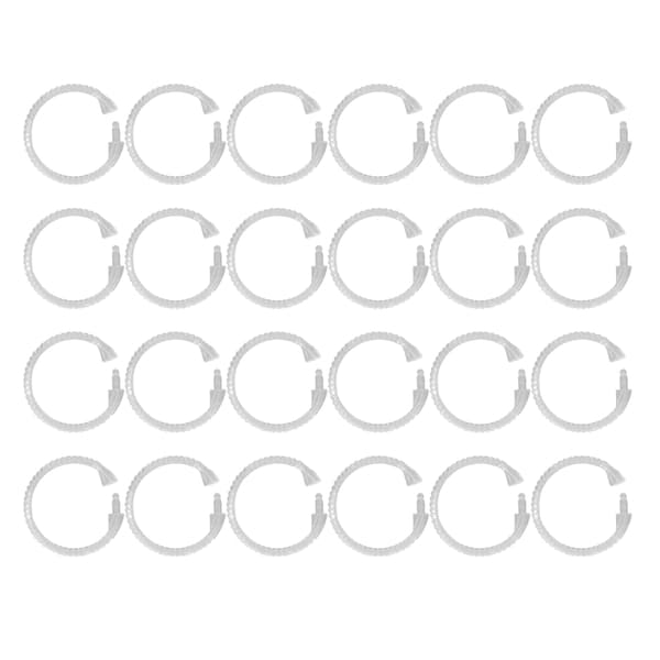 24st Gardinringar ABS Transparent O Form Duschgardinkrokar Kompatibel med Badrumsduschstång