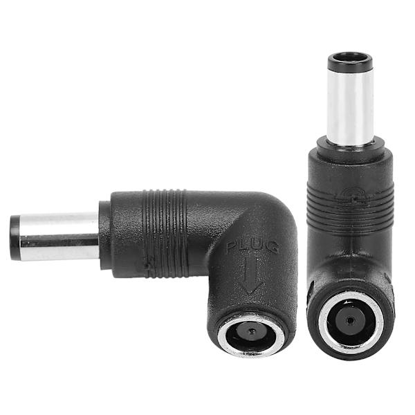 2 st hona till hane-adapter svart för HP/Dell rakt till armbåge 7,4 x 5,0 mm till 7,4 x 5,0 mm