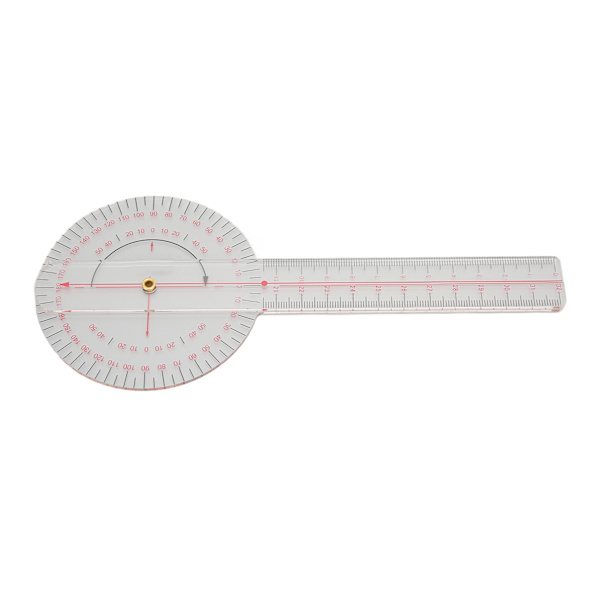 Liten led Goniometer 360 grader Klar skala Knän Armbågar Fingrar Goniometer Verktyg Transparent