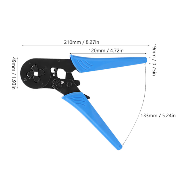 HSC8 Terminal Crimpetang Justerbar Rørterminal Crimper 4.0-16.0mm² AWG10-5