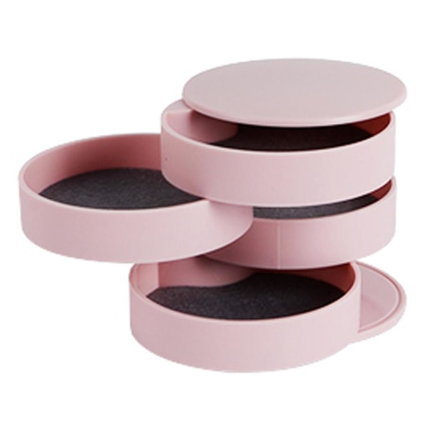 Simpelt moderne roterende flerlags smykkeefterbehandlingsstativ pink