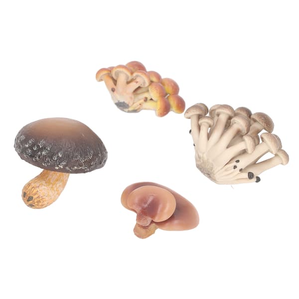 4-pack Miniatyr Svampmodell Set Hög Simulation Svampfigurer Dekoration för Utbildning Typ 1