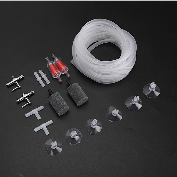 Akvarieluftpumpetilkoblinger Fisktankoksygenkompressortilbehør 3-veis rett direkte kobling for 4 mm PipeKit