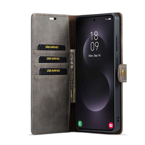 DG MING 2-i-1 Magnet Plånboksfodral för Samsung Galaxy S26 Ultra - grå grå gray