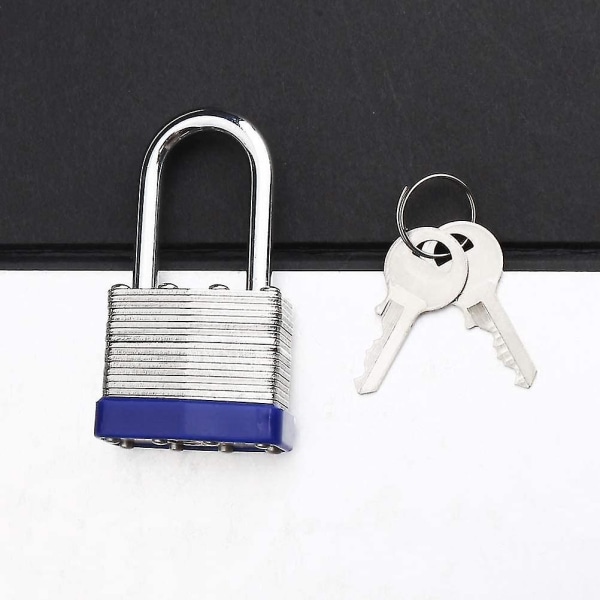 2-pack hänglås med nycklar, nyckelhänglås i laminerat stål Långt lås med nycklar 44 mm kraftigt nyckelhänglås