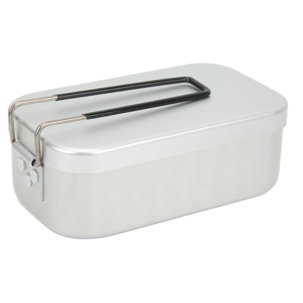 800ML Lunsjboks Aluminiumlegering Foldbar Bærbar Bento-boks med Alkoholbrenner og Oppbevaringsveske for Utendørs Campingpiknik