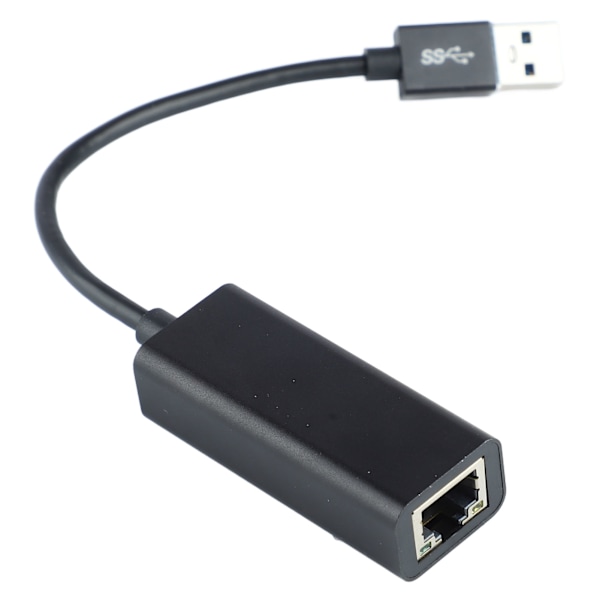 USB-C till Ethernet-adapter med lampa USB Typ C till RJ45 Gigabit-kabelkonverterare för surfplatta Svart