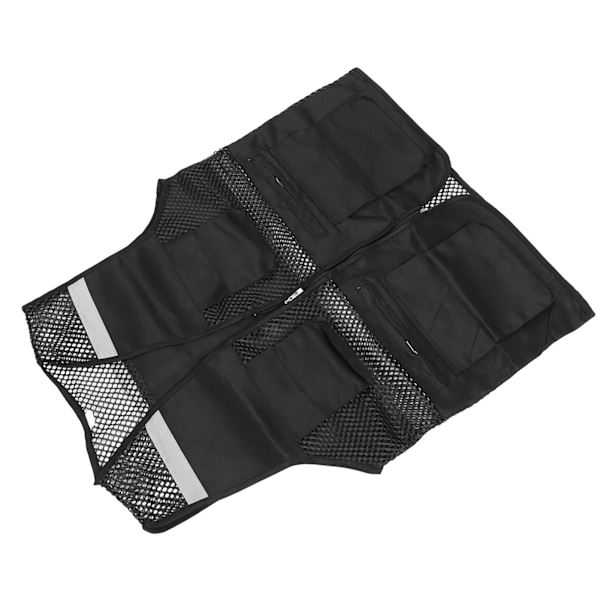 Reflekterande arbetsväst Flera fickor Mesh-design Hög synlighet Andningsbar säkerhetsväst med reflekterande remsor
