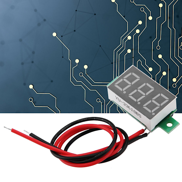 Digital voltmeter 0,36 tum tvåtråds DC 2,5-30V Digital LED-display spänningsmätare (röd)