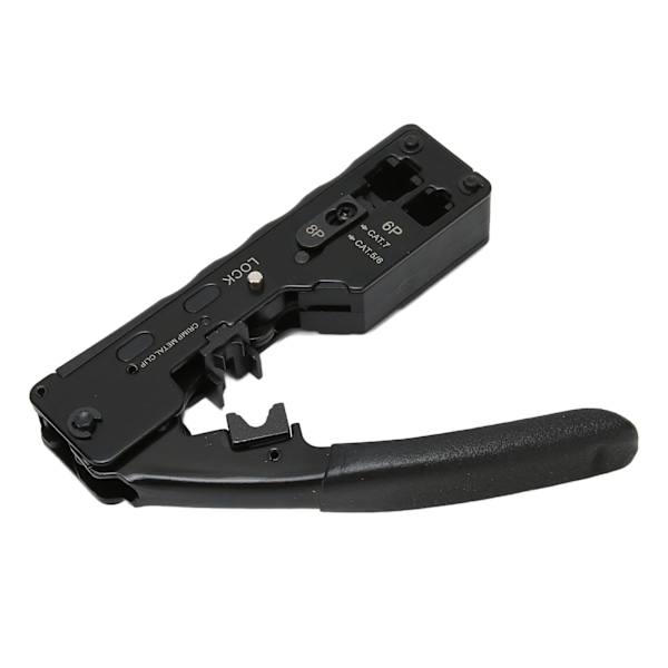 RJ45 Krympeverktøy Justerbar Krympemodus Sikkerhetslås Ethernet Krympeverktøy med sklisikker grep for Cat5e Cat6a Cat7a