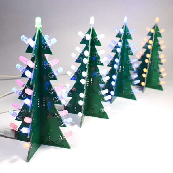 DIY Star Sky Effect Tredimensjonal LED-dekorasjon Juletre Håndlaget gave, rød, grønn og blå