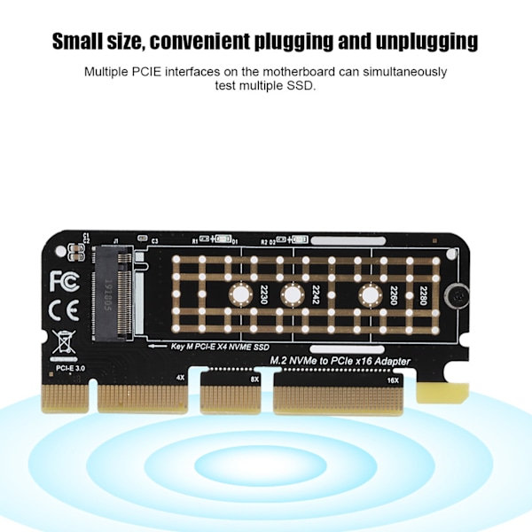 M.2 NGFF SSD till PCI-E 3.0 X16 High Speed ​​SSD Hårddisk Adapter Expansion Riser Card