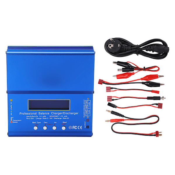 IMAX B6AC 80W Lipo Balanceoplader LCD Skærm Lilon LiFe LiPo NiMH NiCd PB Aflader EU Stik 100‑240V
