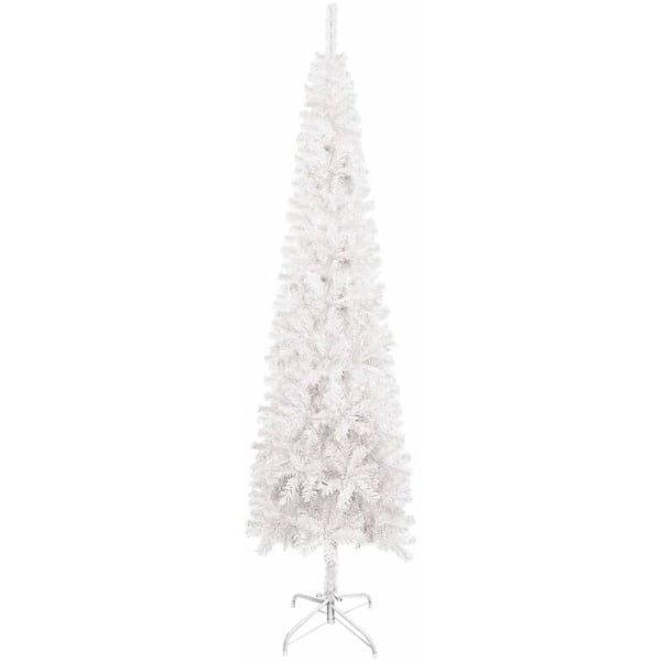 Valkoinen kapea joulukuusi 150 cm