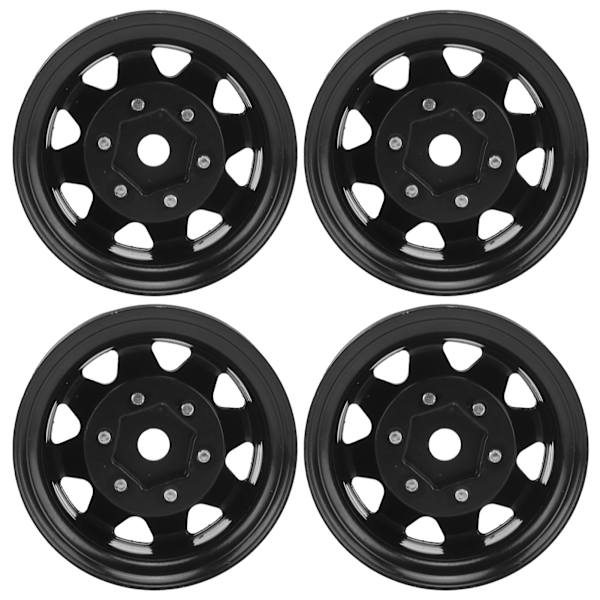 4 stk 1,55 tommers RC hjulnav Universal RC hjulnav for Axial AX90069 Crawlers Svart