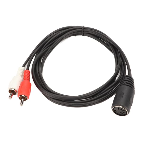 5 Pin DIN Hun til 2 RCA Han Kabel Stærkt Greb Lydadapterkabel til CD-afspiller VCR DVD 1,5 m