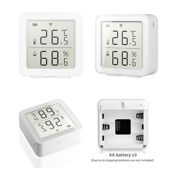 Smart WiFi Luftfuktighetssensor Hygrometer Utomhus Inomhus Termometer Digital LCD-display Temperatur- och Luftfuktighetsmätare