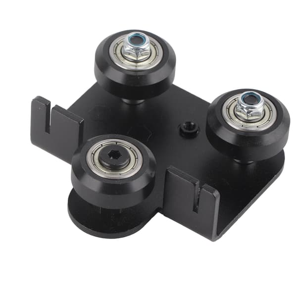 Back Support Plate Black Metal 3D Printer Extruder Back Support Plate Med Remskiva Kompatibel med Ender3 V2