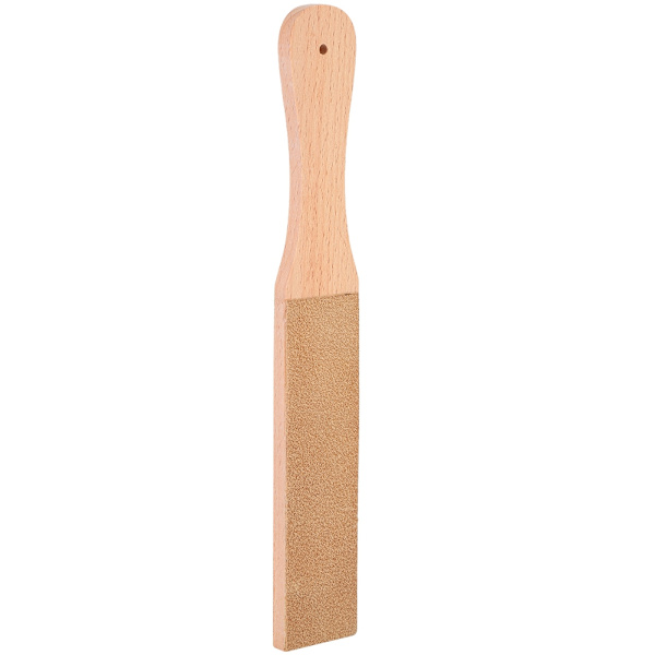 Lærstropp med trehåndtak Dobbeltsidig slipeverktøy for hjemmet 28 x 4 x 15,5 cm