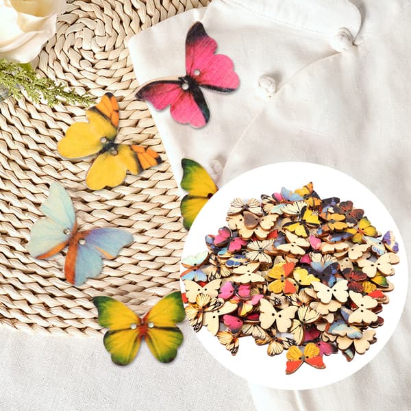 100 stk. træknapper sommerfugleformet DIY-håndværk sytilbehør scrapbooking-indretning (21*27MM)