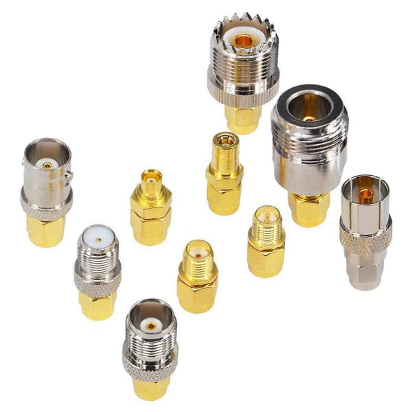 10 sæt SMA-adapter sæt SMA han til /BNC/UHF/MCX/SMB/TV/TNC hun