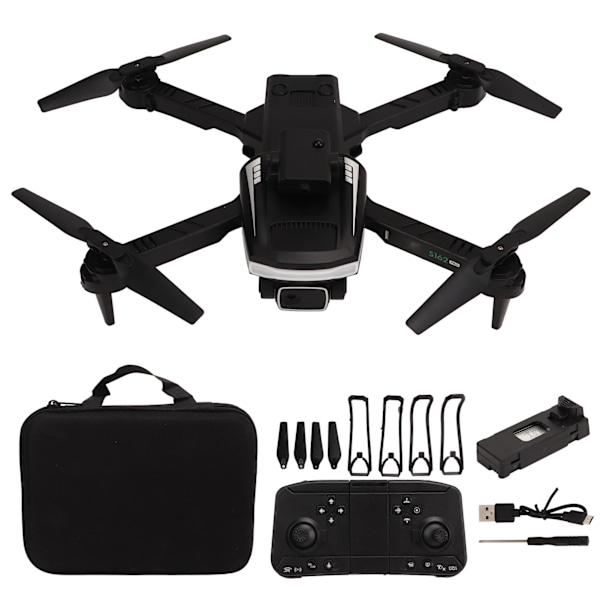 S162 Quadcopter 4K Kaksoislinsinen Nelisuuntainen Esteiden Välttely Cool Light Taittuva Quadcopter