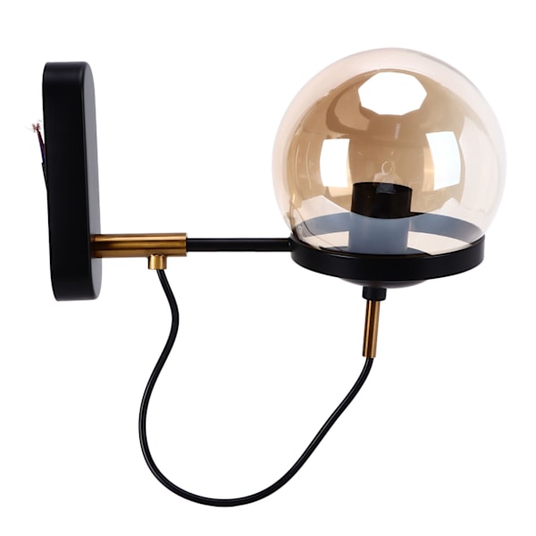 Vegglampe blåseteknik Transparent myk belysning Motedesign Glasskule lampe 110‑220VBlack Tan lampeskjerm