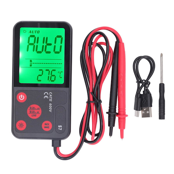 3,5 tum digital multimeter 6000 räkningar Multifunktionell automatisk identifiering Bärbar voltmeter spänningsmätare