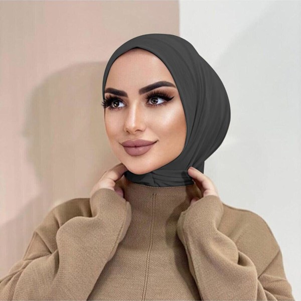 Muslin huvudsjal för kvinnor Färg Sjalar Wraps Muslim Stretch Huvudsjal Sommar Andas Solhatt Vinter Varm Huva