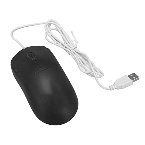 Ledningsbasert mus Optisk 1200DPI USB-port Ergonomisk design Plug and Play-datamus for bærbare datamaskiner Stasjonær PC Svart
