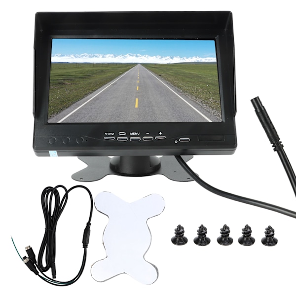 7-tums Backup Camera Monitor Back Display V1 V2 Videoingångar för lastbil RV Van Trailer Nödfordon