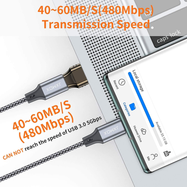 USB C hona til usb hane-adapter, (2-pack) Typ C till usb A-stige