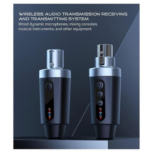 [NX]2X Nyt XLR-adaptersystem Trådløs mikrofonsender Modtager Kompatibel med Dynamisk Mikrofon Guitar Aud