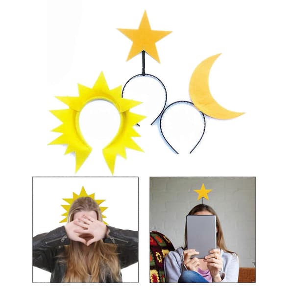 Kreativ Sol Hodeplagg Ball Bursdag Stjerne Hårbånd Morsomt Hodeplagg Iøynefallende Måne Hår Hodeplagg Star