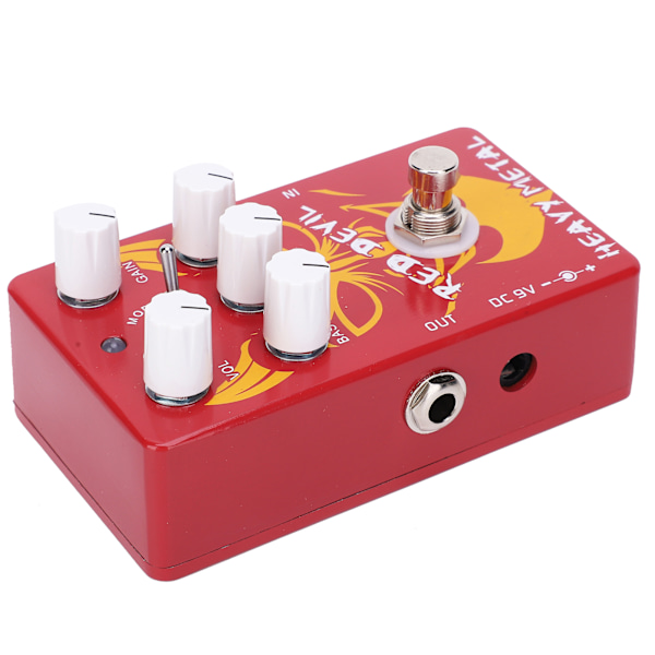 Distortion Guitar Pedal Red Devil Heavy Metal Toneffekt Elektrisk Processor 9V DC