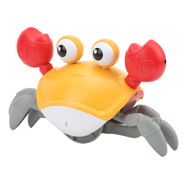 Crab Crawling Toy USB Uppladdningsbar automatiskt undvik hinder Krypande krabba babyleksak med musik och LightOrange