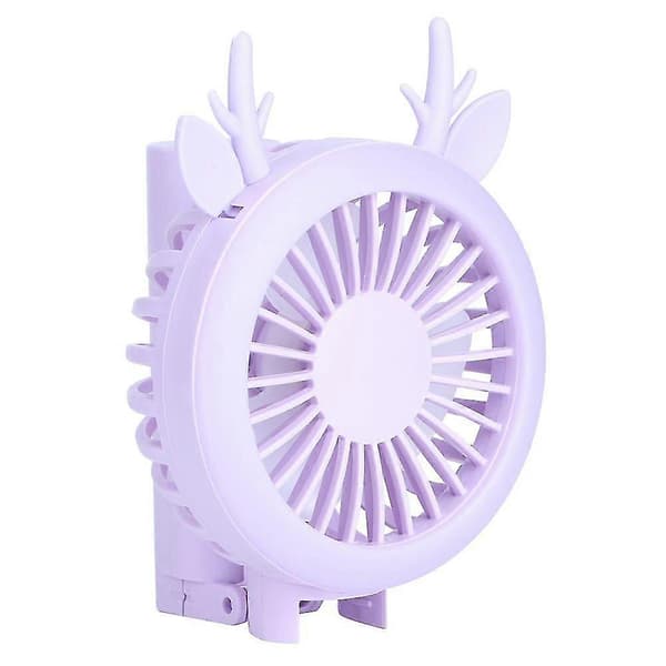 Håndholdt foldbar ventilator Mini bordventilator USB-opladning til rejsekontor Lilla