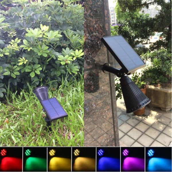 7led Spotlight Solar Spike Lamppu Koristeellinen Puutarha Aita Seinä Maisema Valaistus Rgb Väri Park Solar Nurmikko Lamppu