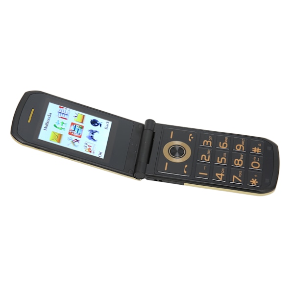 K21 2G Senior Mobiltelefon med Stora Knappar och Flipdesign, 2.4 Tums Skärm, Stark Ficklampa för Äldre
