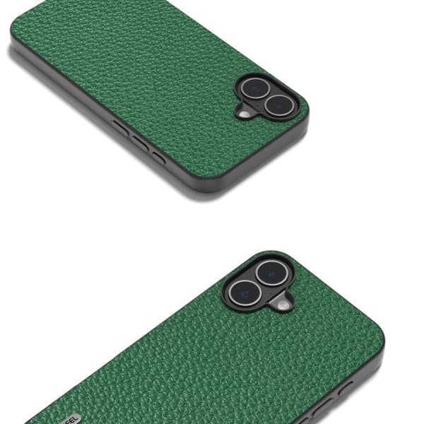 ABEEL Mobilskal till iPhone 16 Plus TPU + Läder Skydd - Grön