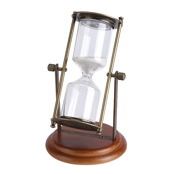 15 minuter Metall Roterande Sand Glas Timer Klocka Timglas Bord Prydnad Heminredning Present