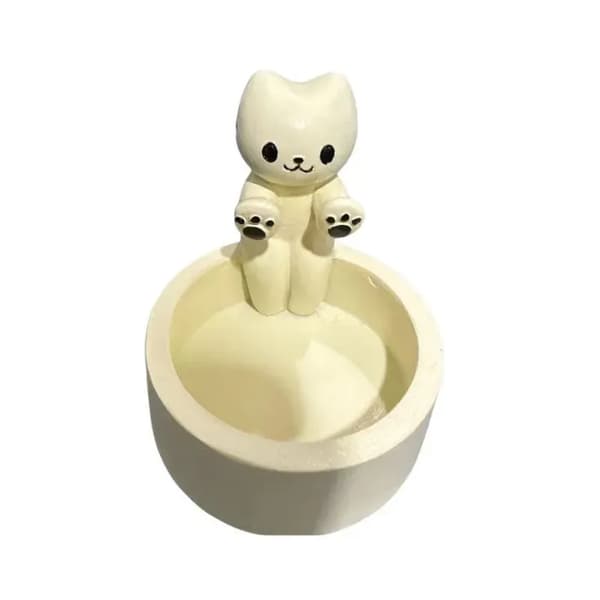 【NX】Kitten Candlestick Cute Cat Candlestick Creative Aromatherapy Candlestick Durable High Temperature Cartoon Candlestick Decoration Style 1