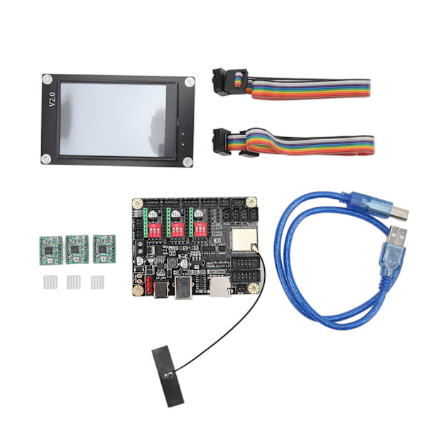 CNC Engraver Control Board 32-bitars WiFi Offline Controller med 3,5-tums pekskärm och stegmotordrivrutin 12‑24VDC