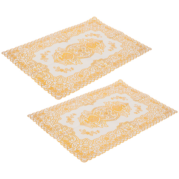 2 kpl 30cmx45cm PVC Pöytäliina Kulta Pöytäalustat Kupin Aluslaatat Tyyny Keittiö Hääkoristelu Tyyli 3