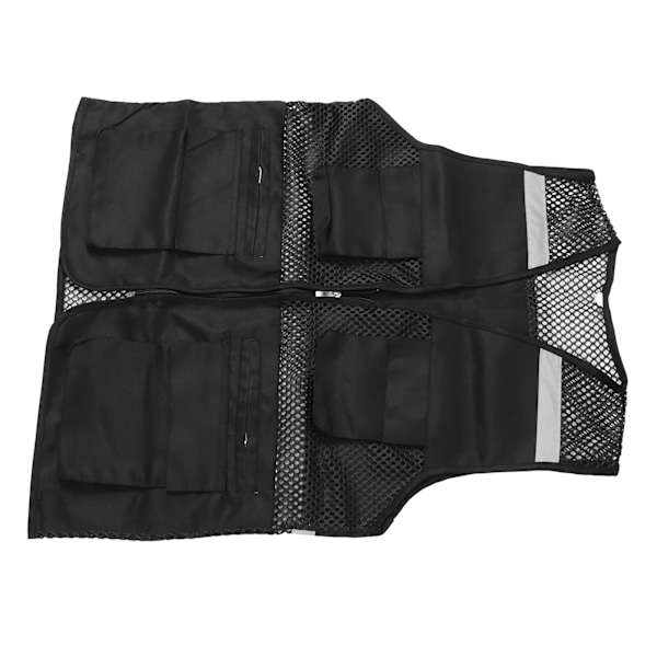 Reflekterande arbetsväst Flera fickor Mesh-design Hög synlighet Andningsbar säkerhetsväst med reflekterande remsor