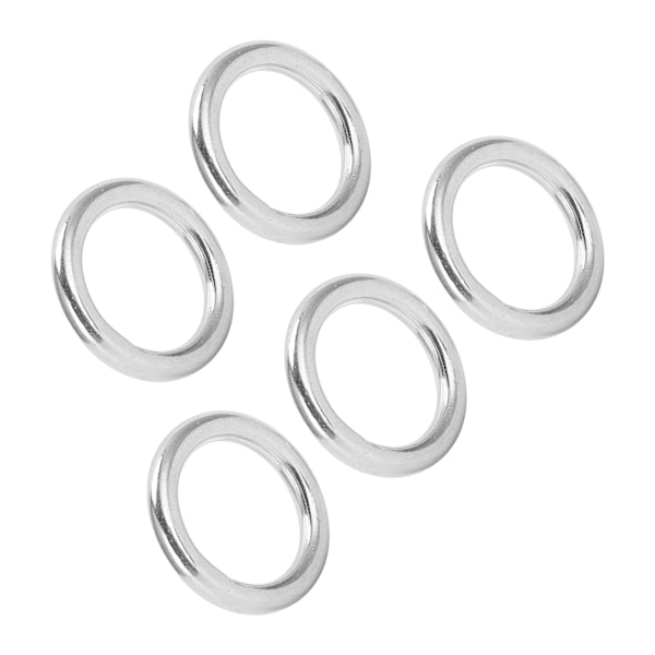 5 stk runde ringe svejset rustfrit stål Holdbar robust bøjle til navigationsbåde udendørs 3x25mm